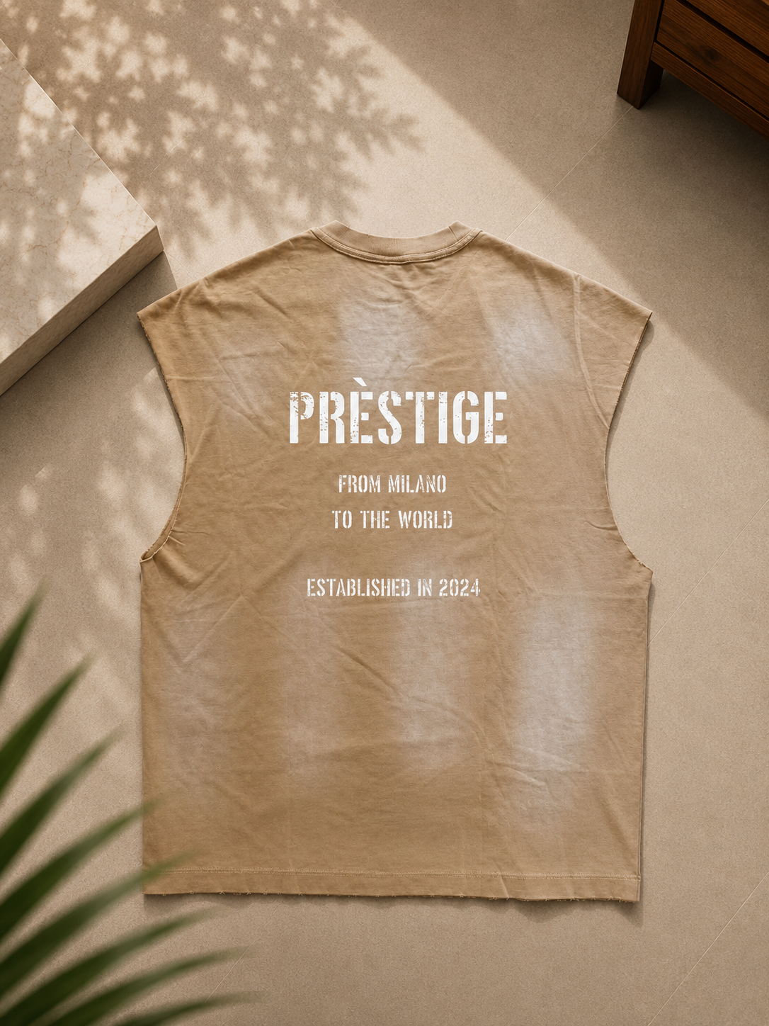 FADED TOP TANK BEIGE
