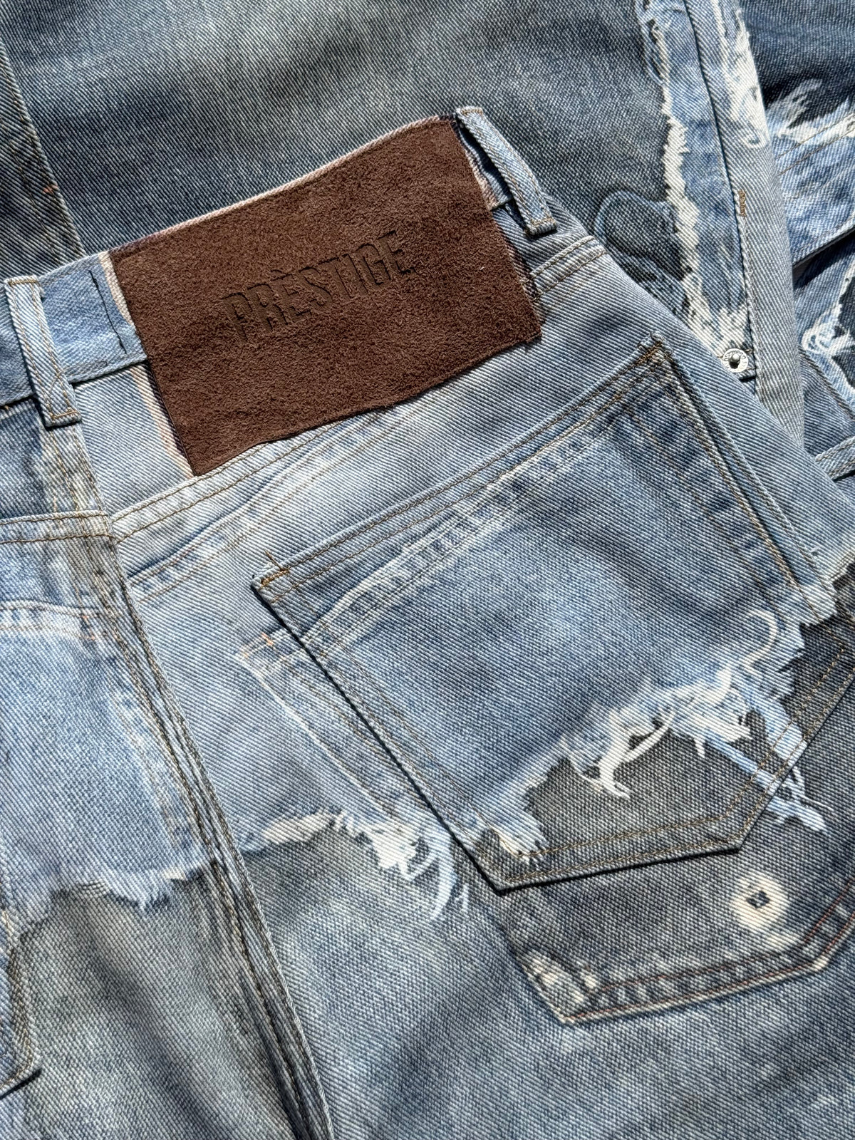 DENIM 3D PRINT SHORTS