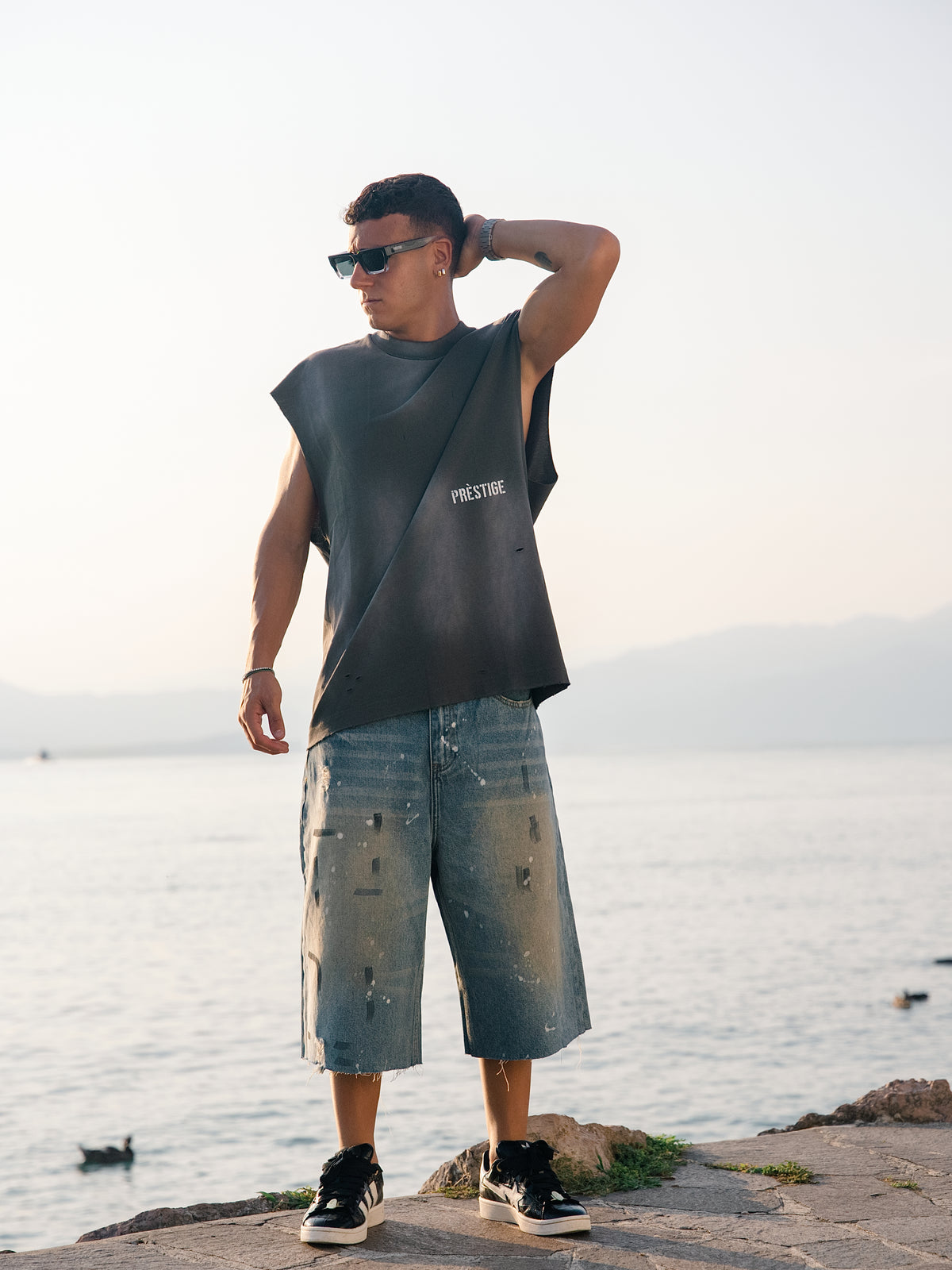 FADED TOP TANK GREY