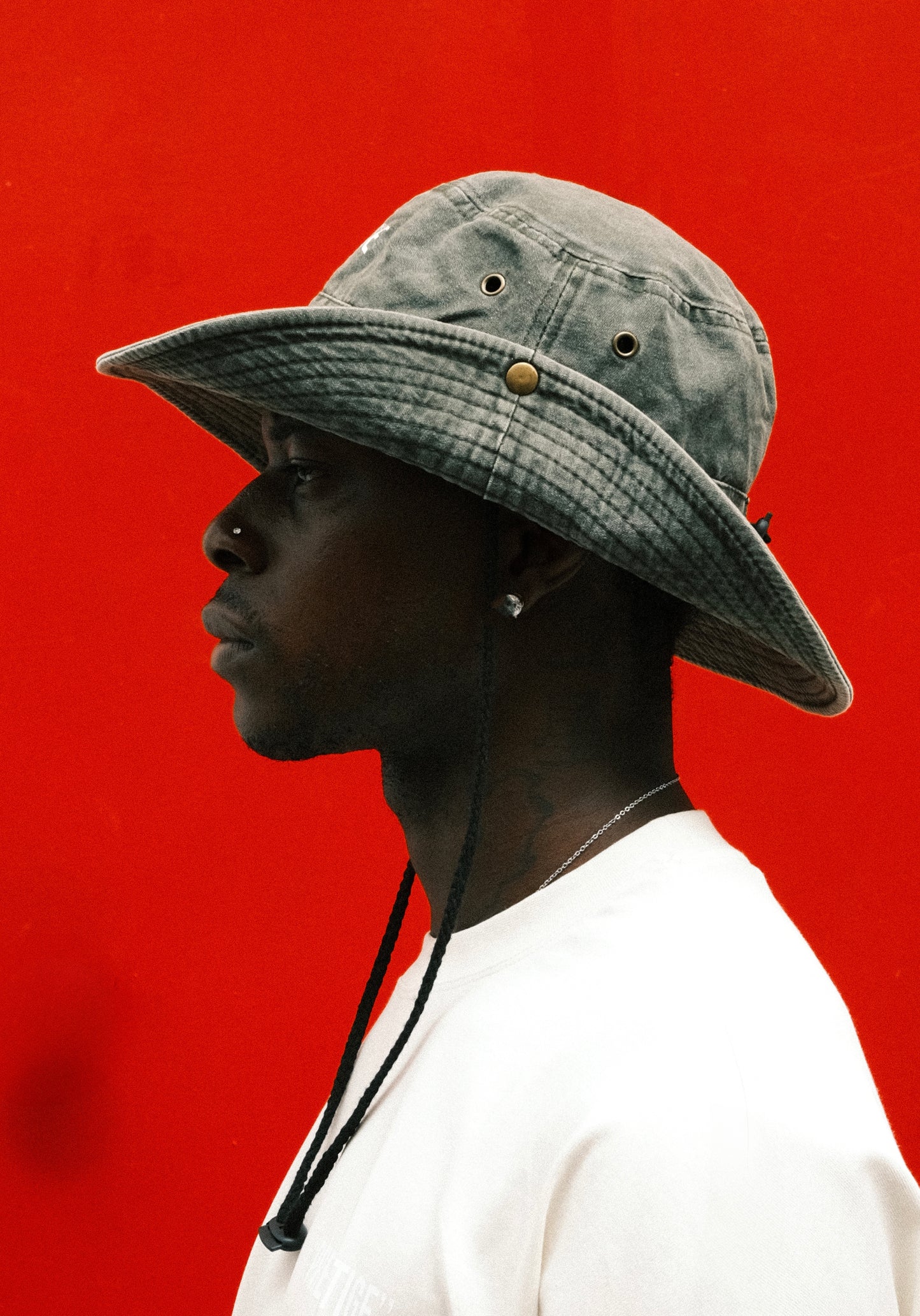 VINTAGE GREY BUCKET HAT