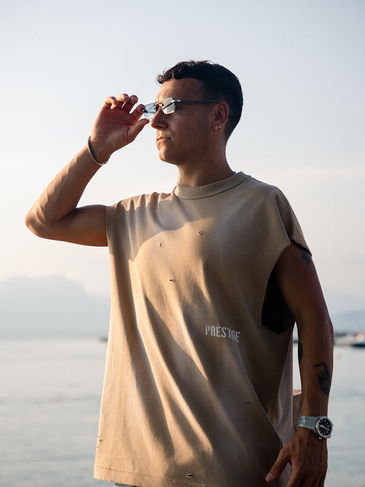 FADED TOP TANK BEIGE
