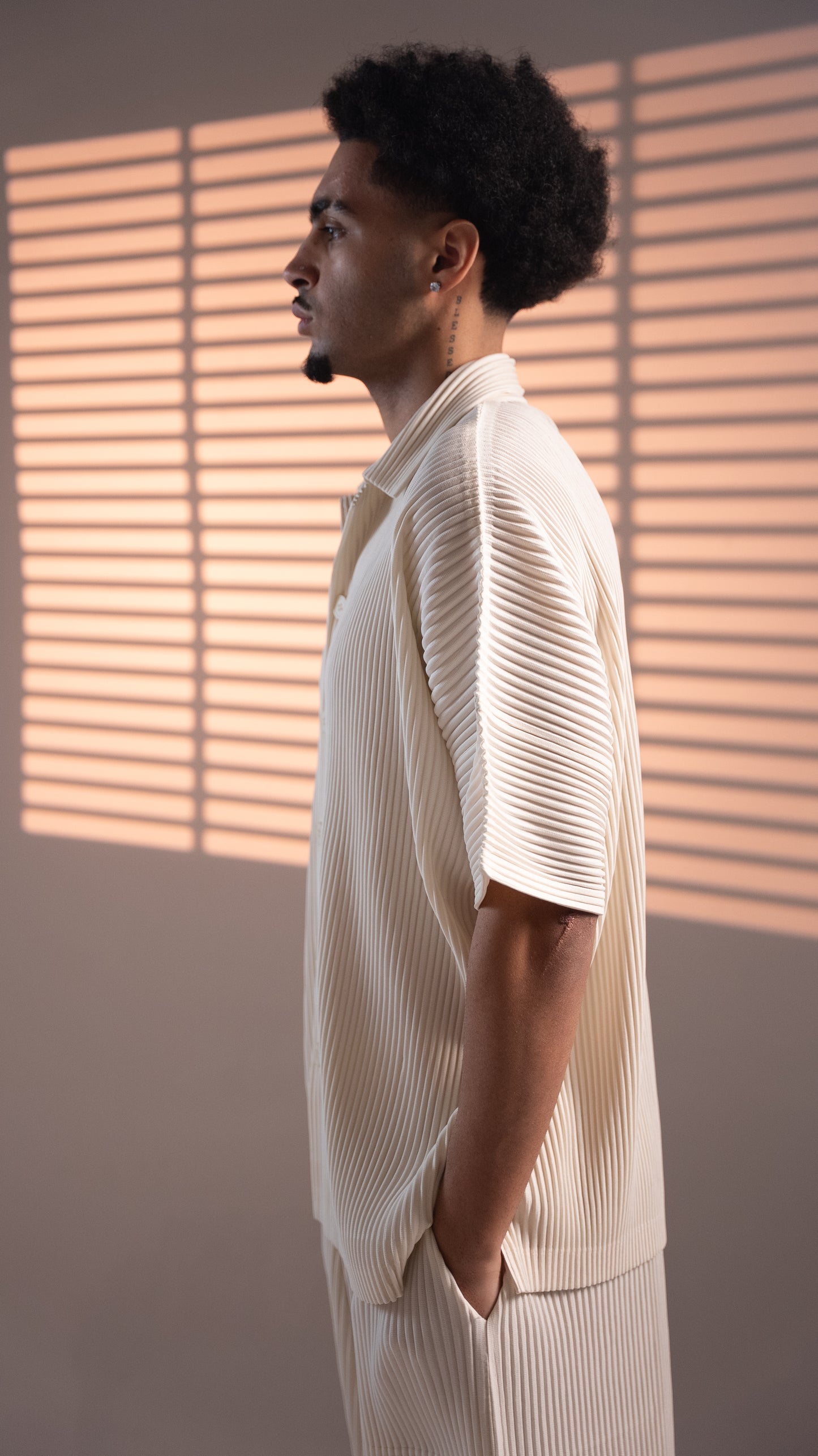 PLISSÈ SHIRT CREAM