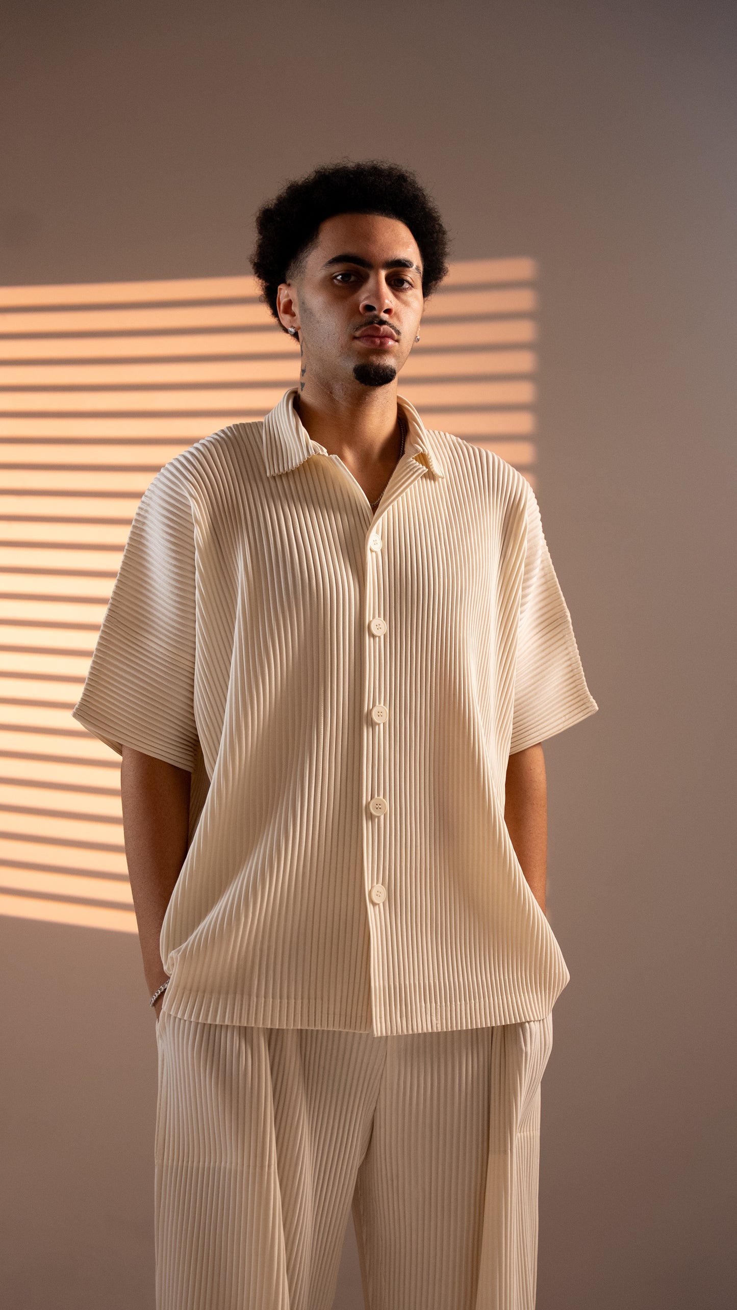 PLISSÈ SHIRT CREAM