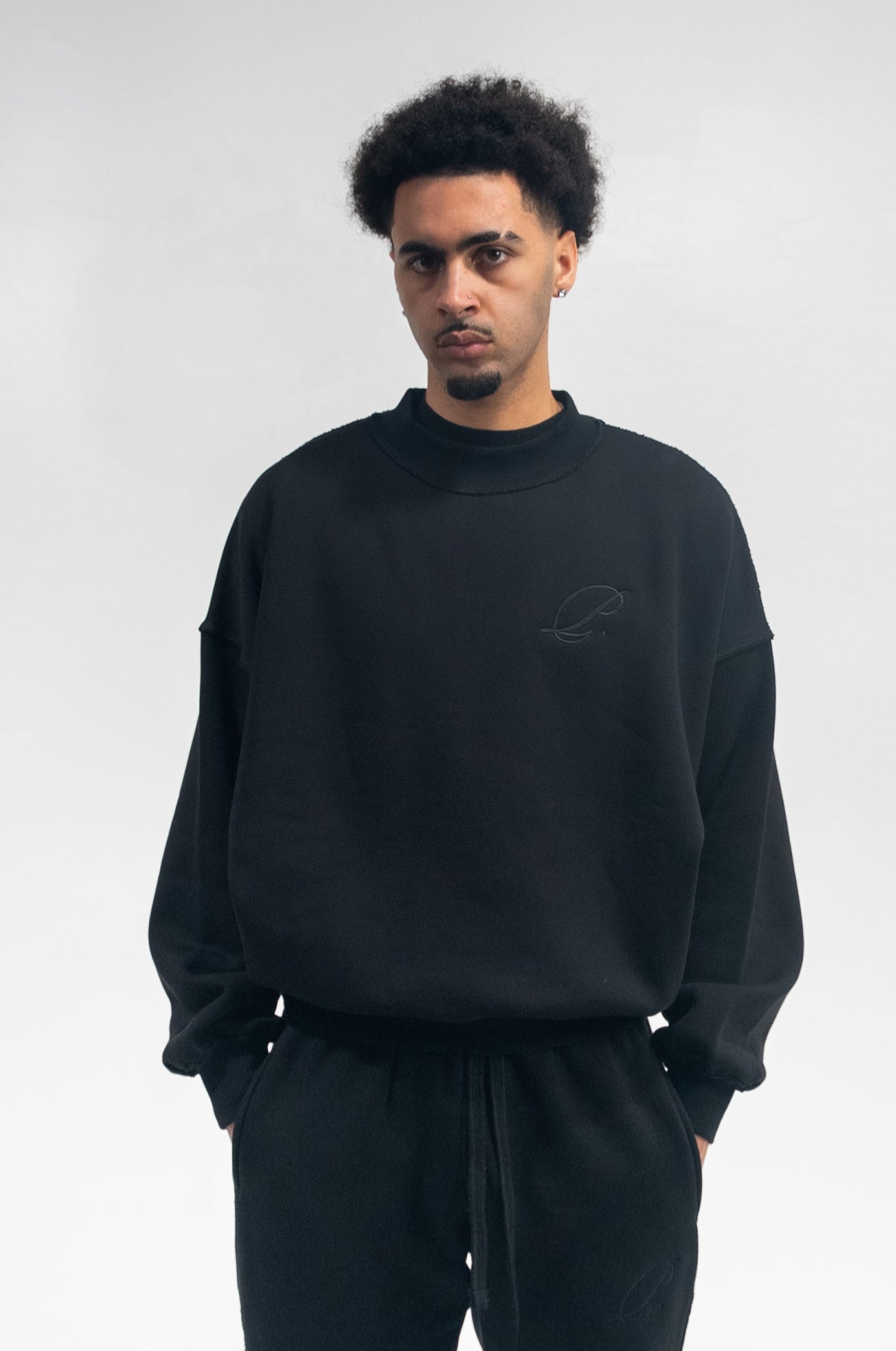 LUXURY MOCK NECK SWEATSHIRT
