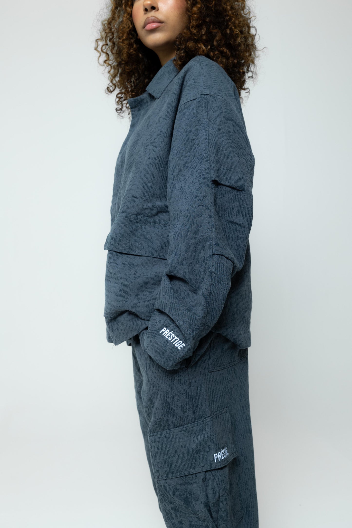 ZIP CROP FIT JACKET GREY